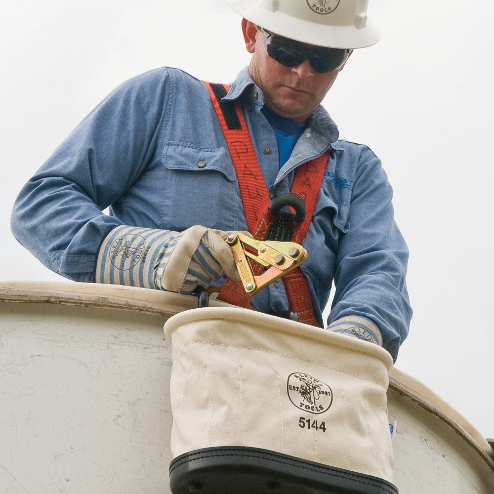 Klein Aerial Oval Bucket 15 Pockets Canvas Tool Bucket- 5144