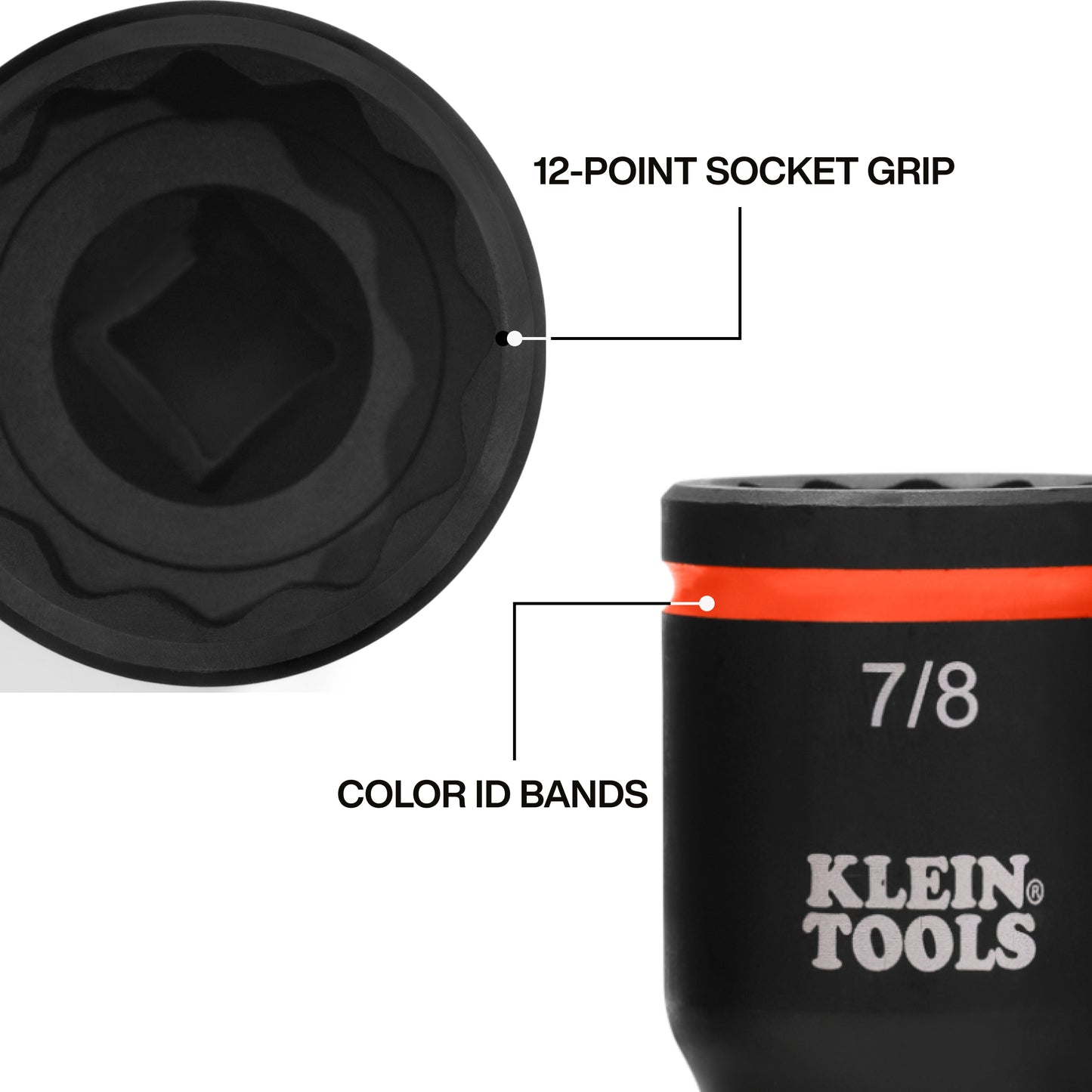 Klein 2-in-1 Impact Flip Socket Set, 5-Piece - 66055