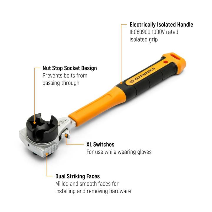 PRE-ORDER - Gearwrench Lineman 5-in-1 Insulated Ratcheting Box Wrench - GWULW51