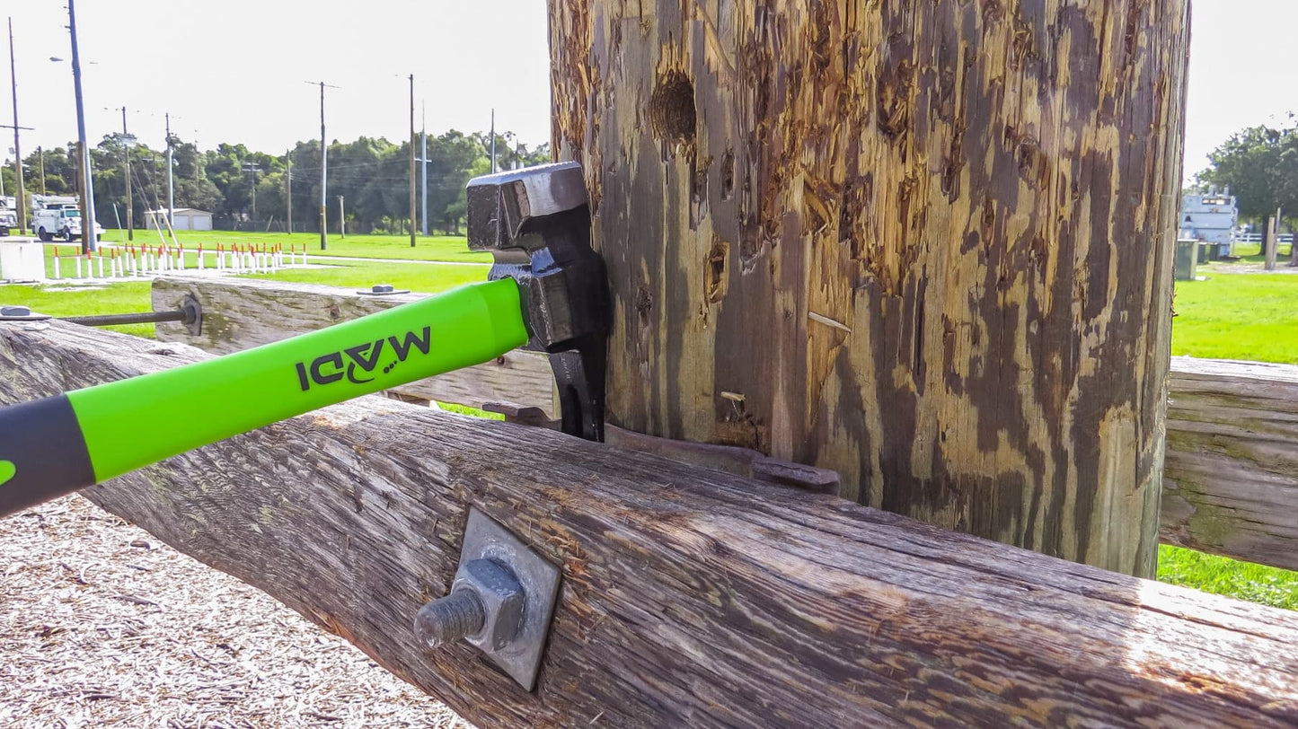 MADI Claw Milled Lineman Hammer w/Fiberglass Non-Conductive Handle