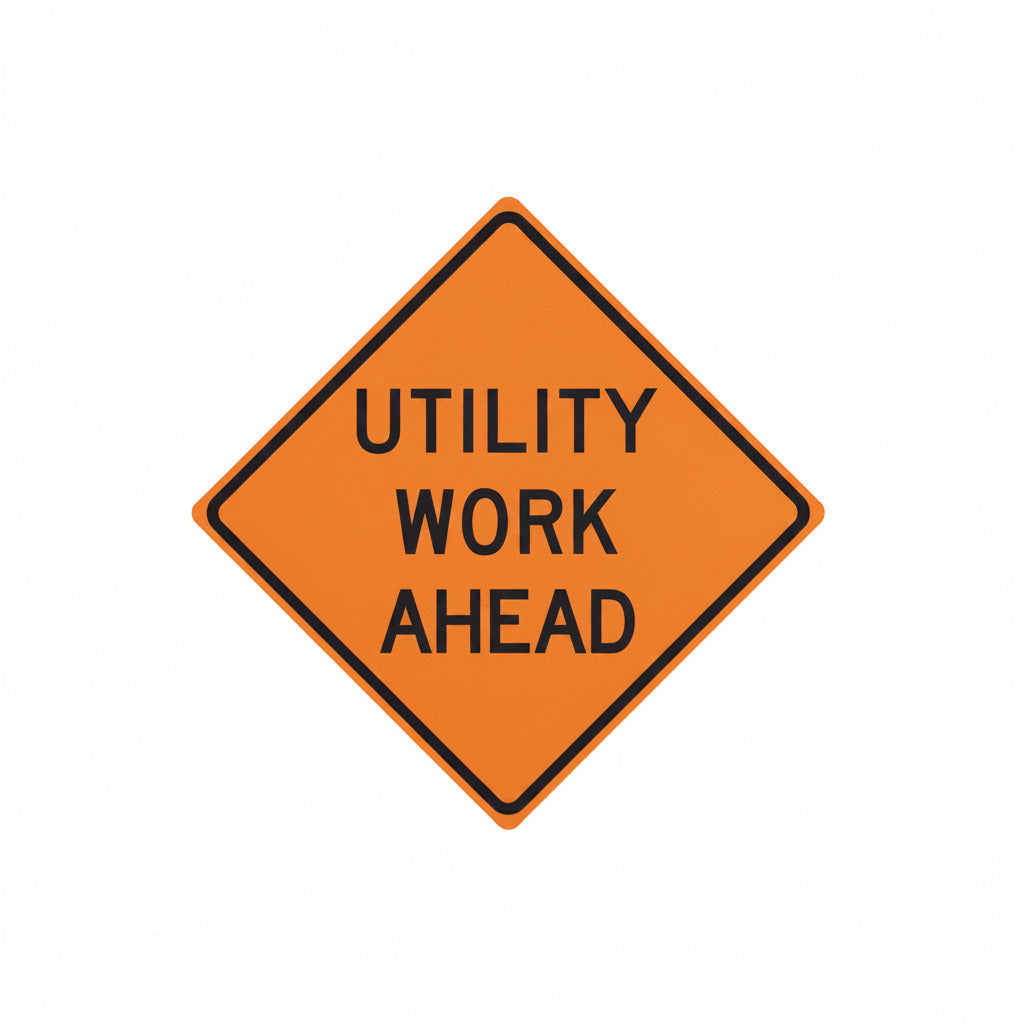Roll Up Traffic Sign Reflective Construction Slogan - RUR48