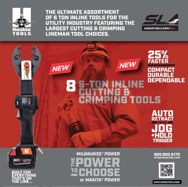 Huskie Tools 6 Ton Crimping and Cutting Tool with Interchangeable Jaws