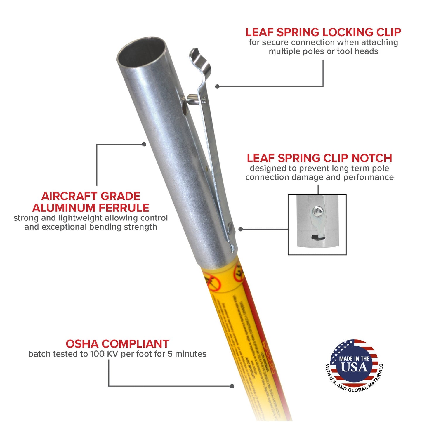 Jameson 8' Pruner Pole Fiberglass Extension Poles - FG - 8 - J.L. Matthews Co., Inc.