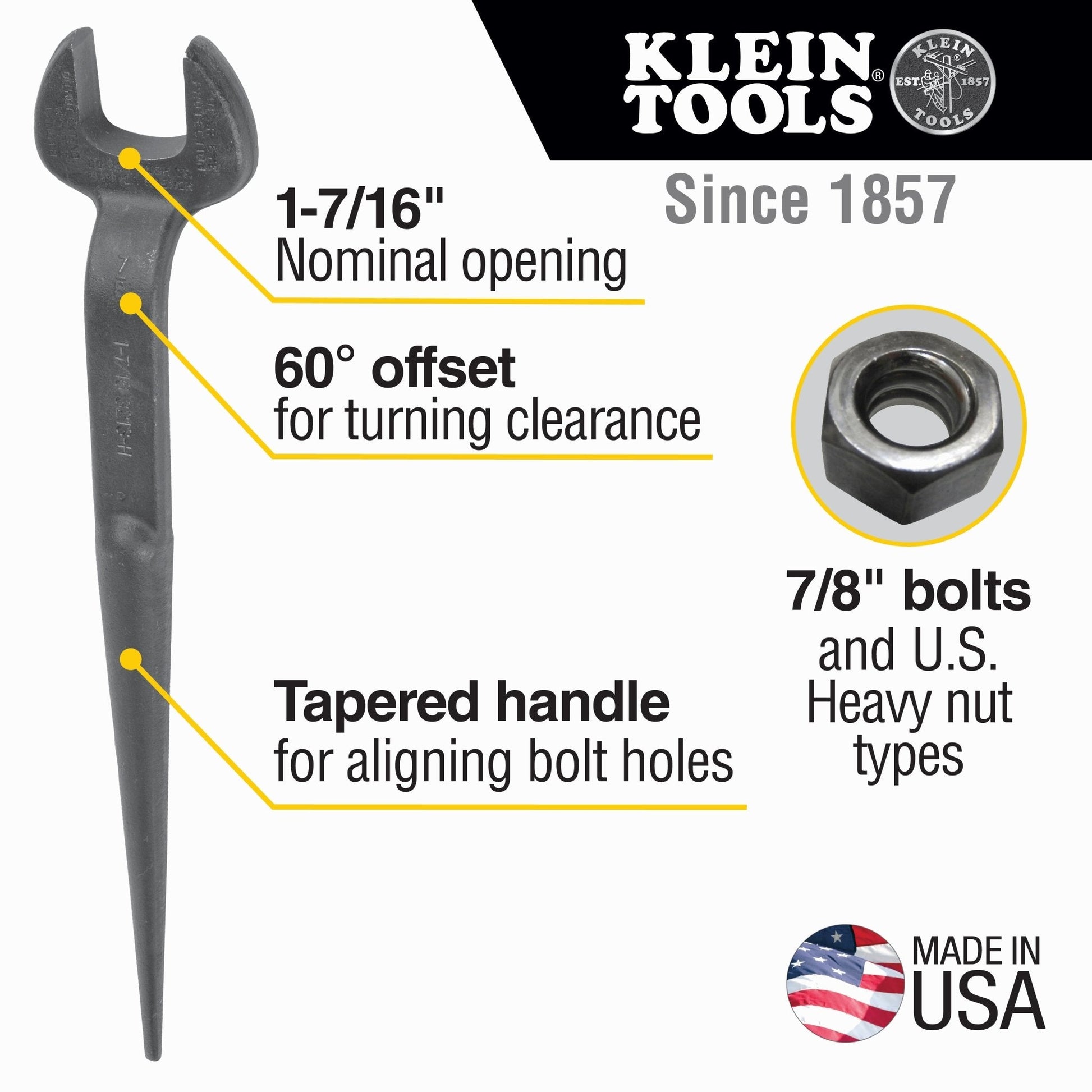 Klein Tools Erection Wrench for U.S. Heavy Nut