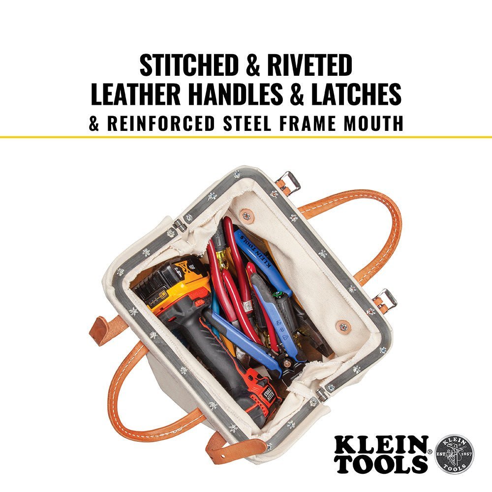Klein 12'' Canvas Tool Bag Moisture - resistant Storage Bag 5102 - 12 - J.L. Matthews Co., Inc.