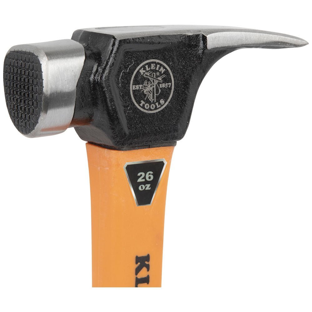 Klein 26oz Linemen Hammer Milled Face Claw Hammer - 832 - 26 - J.L. Matthews Co., Inc.