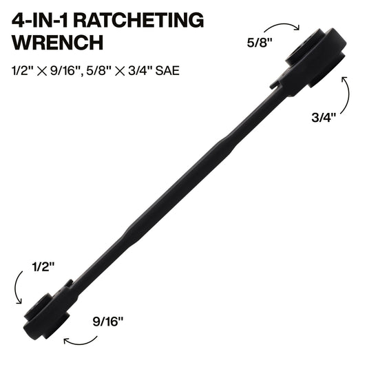 Klein 4 - in - 1 Ratcheting Wrench, Medium - 68215 - Wrenches