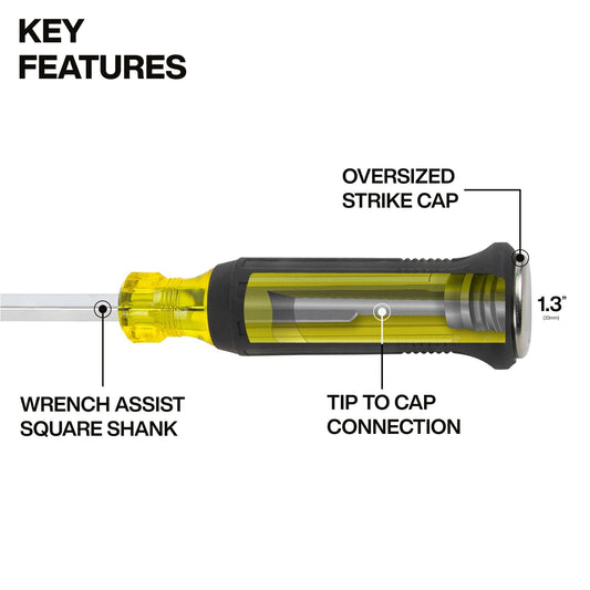 Klein 4" Square Shank Keystone Demolition Screwdriver - 600 - 4DD - Screwdrivers