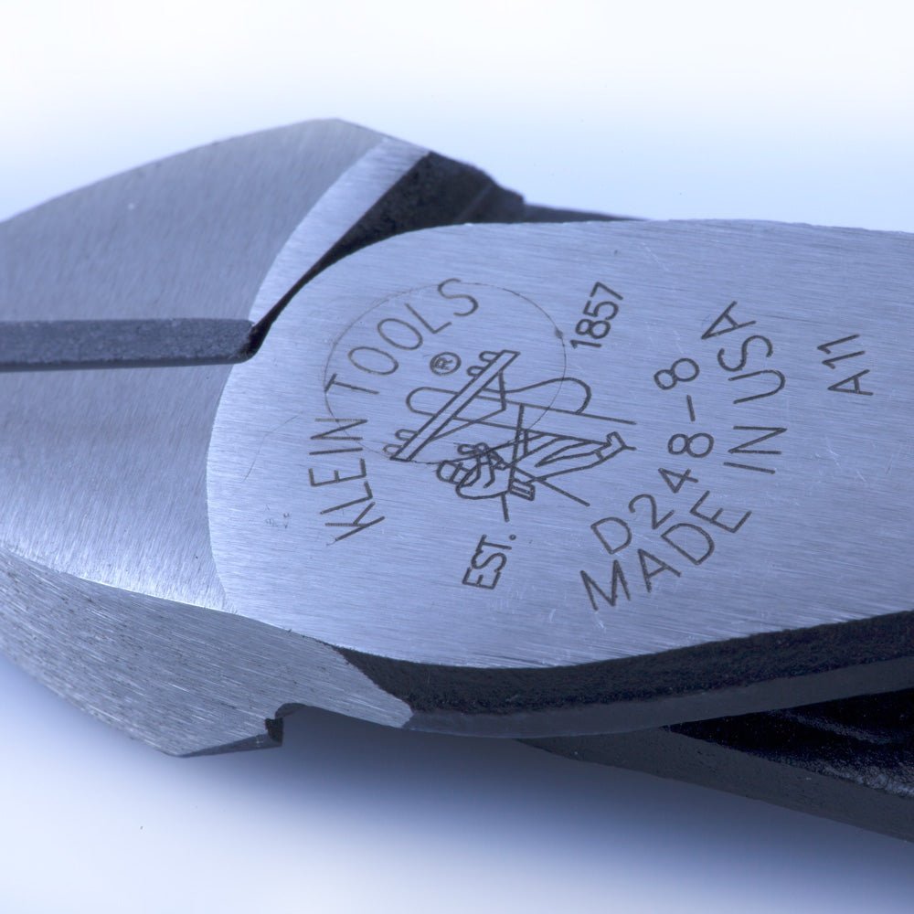 Klein 8" Diagonal Pliers Angled Head Cutting Pliers - D248 - 8 - INS - J.L. Matthews Co., Inc.