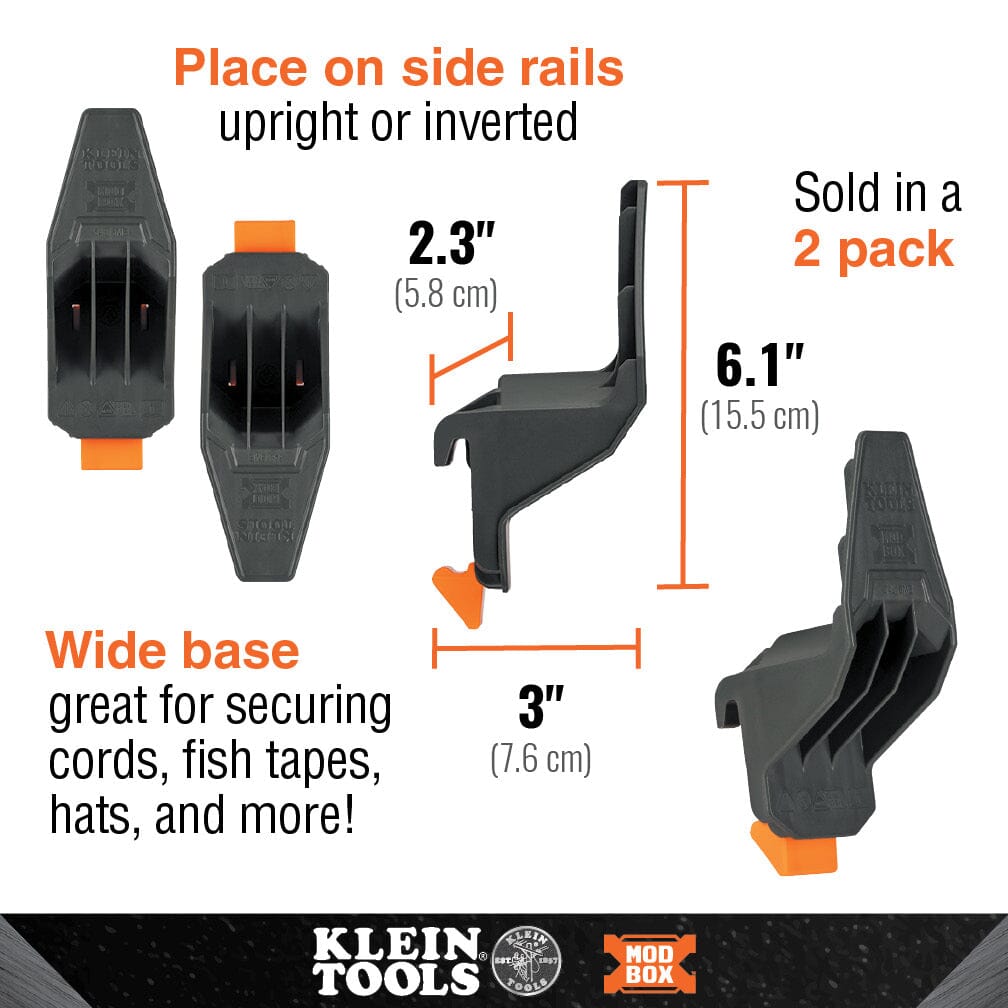 Klein MODbox™ Multi - Hook Rail Attachment, 2 - Pack - 54816MB - J.L. Matthews Co., Inc.