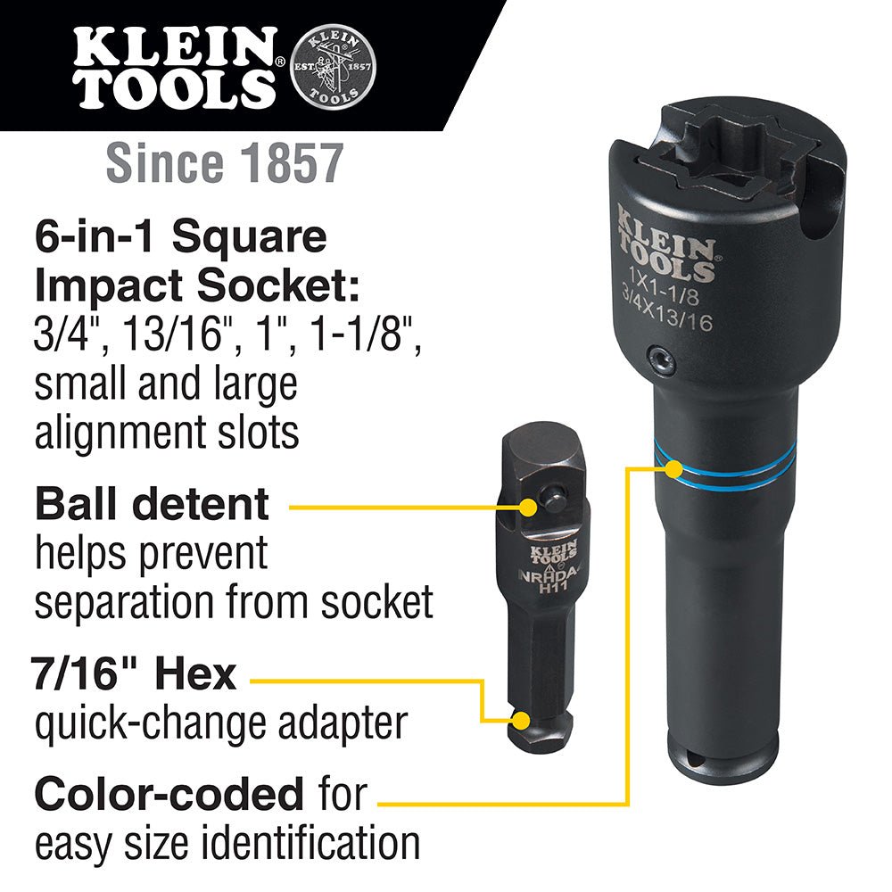 Klein Square Impact Socket Single-ended Socket Wrench NRHD4