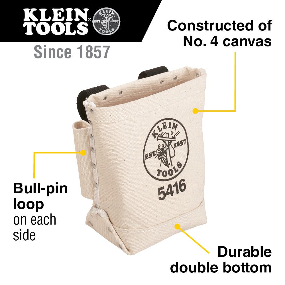 Klein Tool Bag, Bull - Pin and Bolt Pouch, Belt Strap Connect - 5416 - Bags