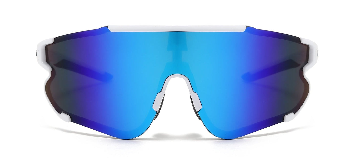 Wye Delta Z87+ HiViz White Deep Blue Mirror Safety Sunglasses
