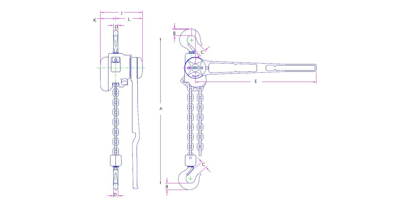 Columbus McKinnon Coffing 3 Ton Chain Hoist - 640 - 4047 - J.L. Matthews Co., Inc.