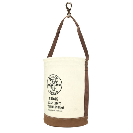 Klein Leather Bottom Canvas Bucket W/Swivel Snap - 5104S