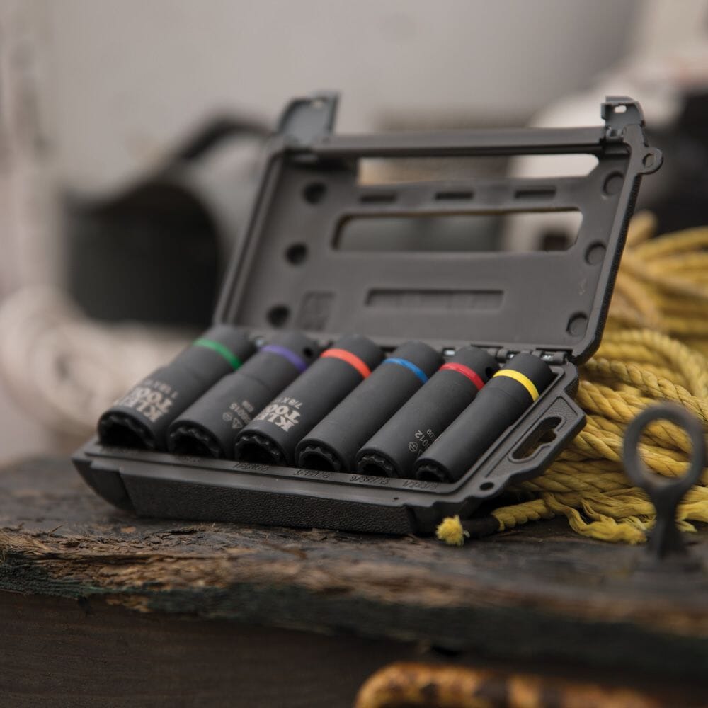 Klein 2 - in - 1 Socket Set 6 Piece 12 point Impact Socket Set - 66010 - J.L. Matthews Co., Inc.