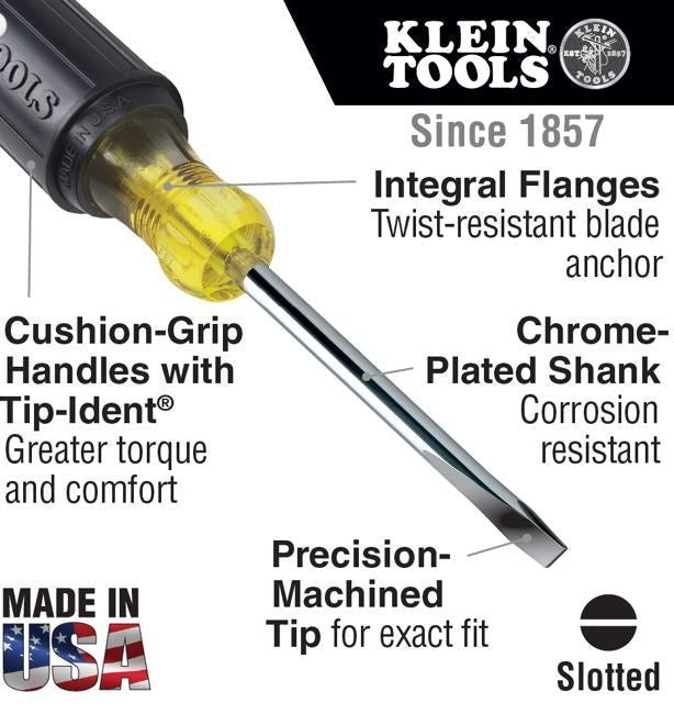 Klein Cabinet Screwdriver 8 - Inch Round Shank Nut Drivers - 601 - 8 - J.L. Matthews Co., Inc.