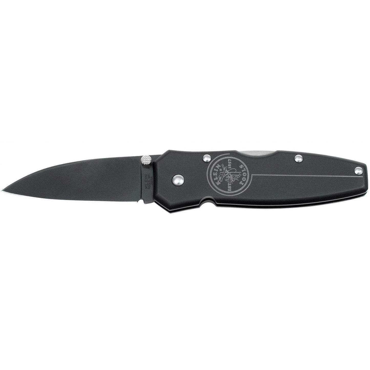 Klein Black Lightweight Lockback Knife 2 - 1/4'' Drop Point Blade - 44000 - BLK - J.L. Matthews Co., Inc.