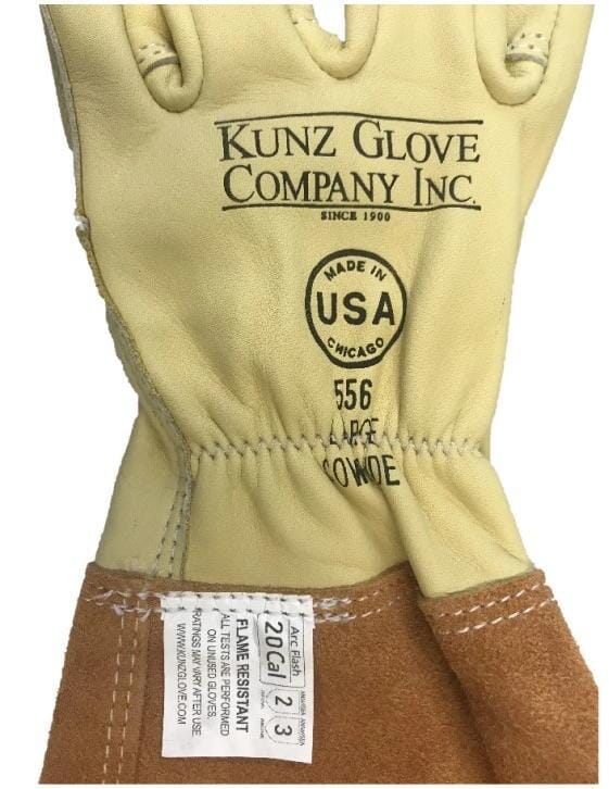 Kunz Arc Flash Cowhide Long Cuff Gloves - 556 - J.L. Matthews Co., Inc.