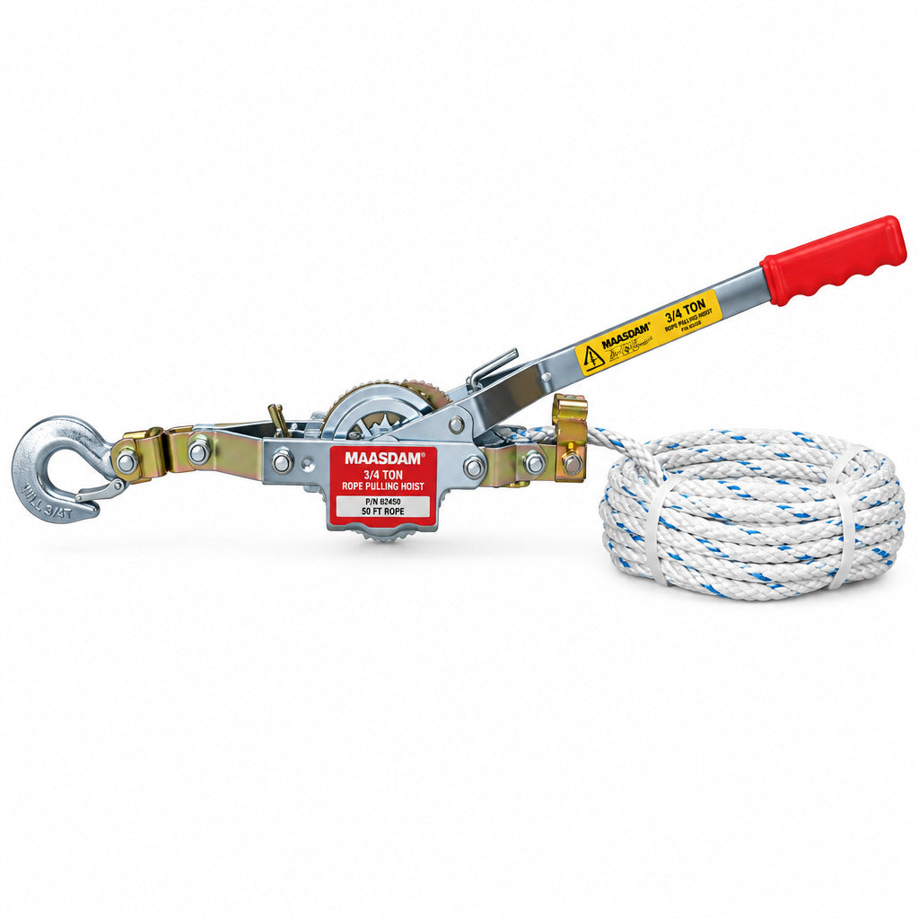 Maasdam Rope Puller 3/4 Ton Rope Pulling Hoist W/Rope - A-50
