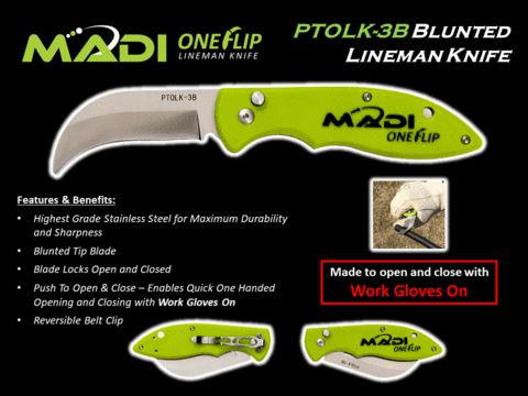 MADI Blunted Tip One Flip Pocket Knife - PTOLK - 3B - J.L. Matthews Co., Inc.