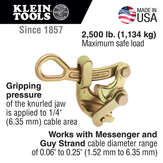 Klein Havens Grip 0.25-Inch Guy Strand Cable Grip- 1604-10