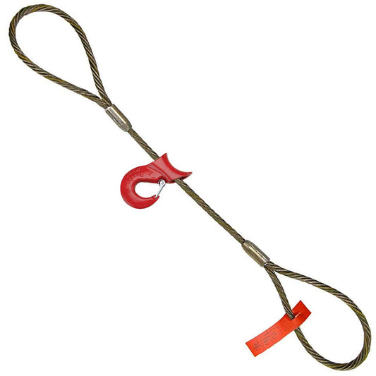 J.L. Matthews Wire Rope Sling with Sliding Choker 6' - 1EE-08x06-A350