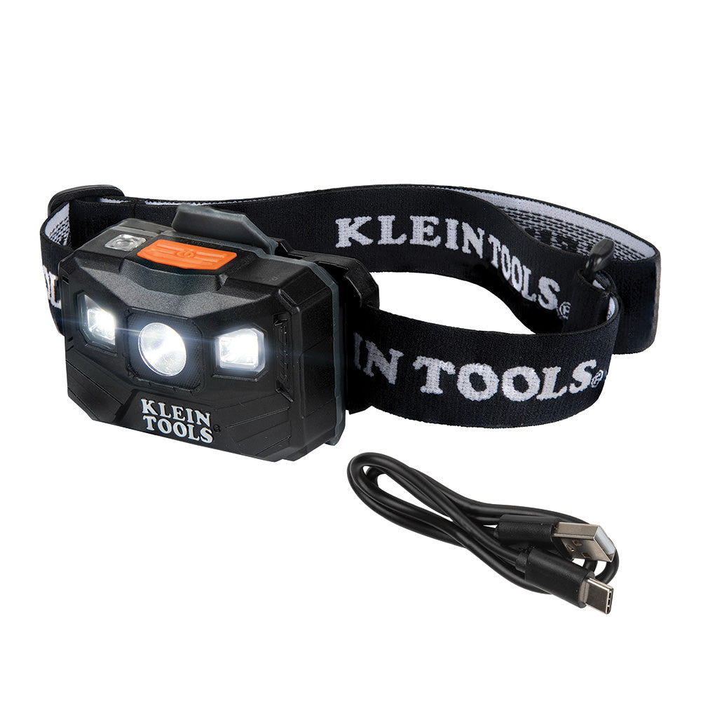 Klein Rechargeable Headlamp with Fabric Strap, 400 Lumens, All-Day Runtime - 56048