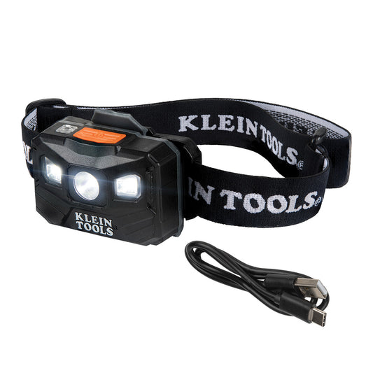 Klein Rechargeable Headlamp with Fabric Strap, 400 Lumens, All-Day Runtime - 56048