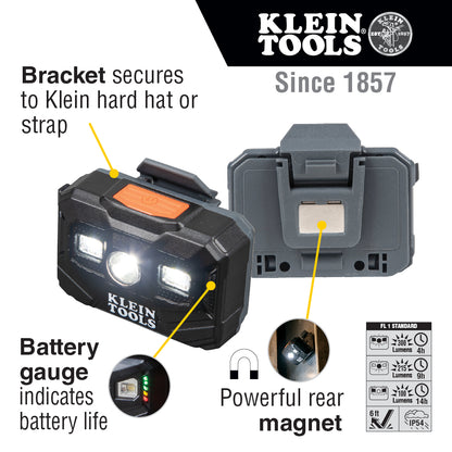Klein Rechargeable Headlamp and Work Light, 300 Lumens All-Day Runtime - 56062