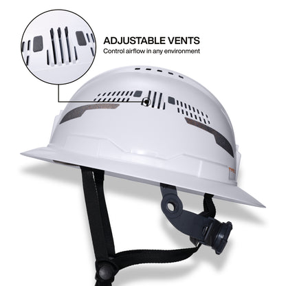 Klein Type-2 Hard Hat, Vented Full Brim Style, White - 60401T2