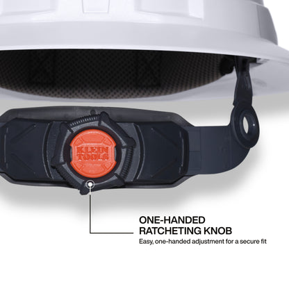 Klein Type-2 Hard Hat, Vented Full Brim Style, White - 60401T2