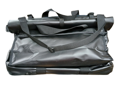 J.L. Matthews Big Mouth Black Vinyl Tool Bag W/2 Outside Pockets, Shoulder Strap & Roll-Up Rain Flap - 62-649