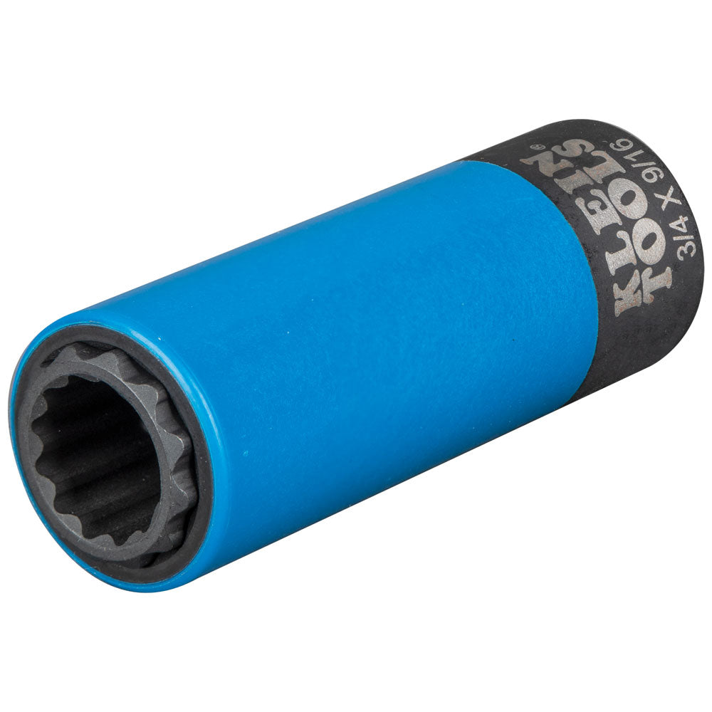 Klein 2 in 1 Coated Impact Socket, 12-Point, 3/4 and 9/16-Inch - 66030