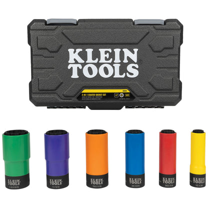 Klein Coated Socket Set, 12-Point, 6-Piece - 66033