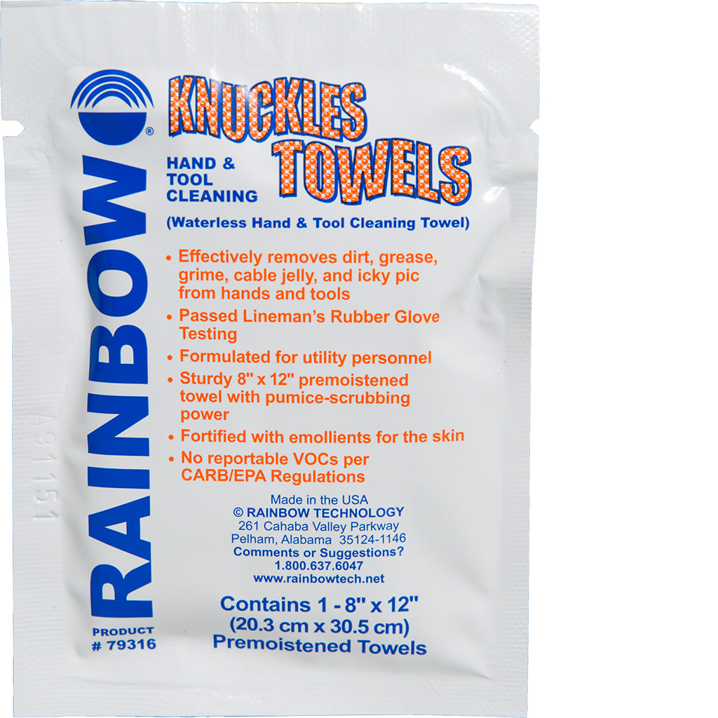 Rainbow Technology Knuckles Hand & Tool Cleaning Towels - 79316-BOX