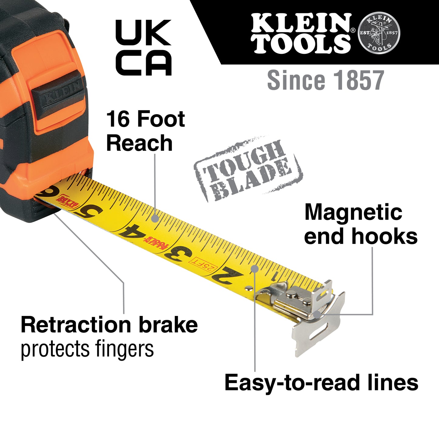 Klein Tape Measure Tape 30-Ft Magnetic Double Hook Tape- 9230