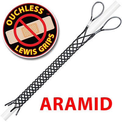 Lewis Fiber Ouchless Kevlar Dual Eye Single Weave Pulling Grip - DLE-LK-SW-1/4-3/4