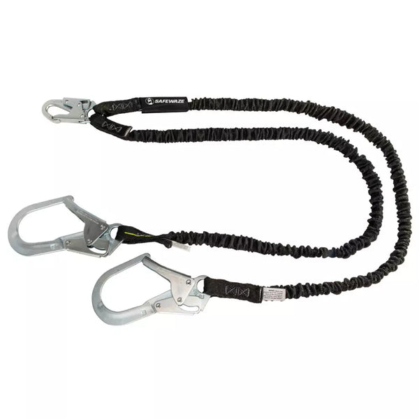 Safewaze Twin Leg 6' Shock Lanyard with Rebar Hooks - FS586 – J.L.