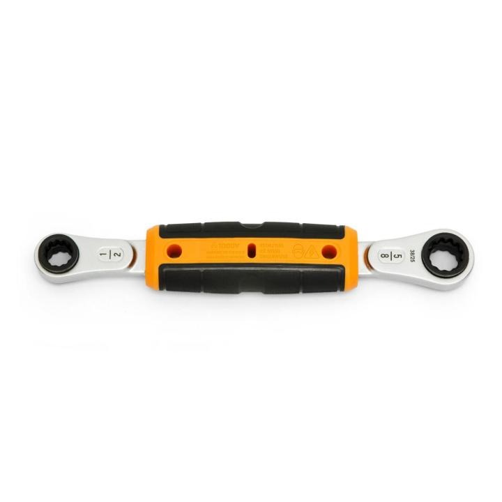 PRE-ORDER - Gearwrench 1/2" x 5/8" Lineman 2-in-1 Insulated Ratcheting Box Wrench - GWULRW1258