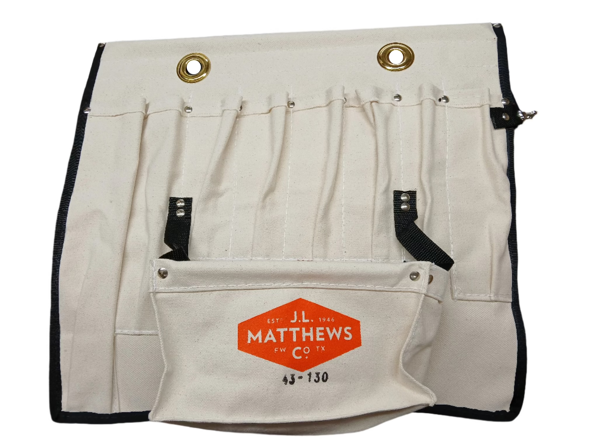 J.L. Matthews Canvas Tool Apron W/9 Pockets & Snap - 43-130