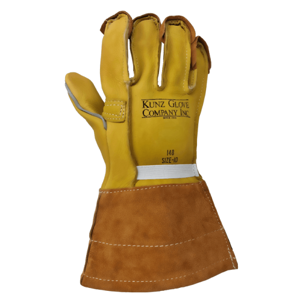 Kunz Slip On Buckskin Work Gloves Linemen Leather Gloves 400