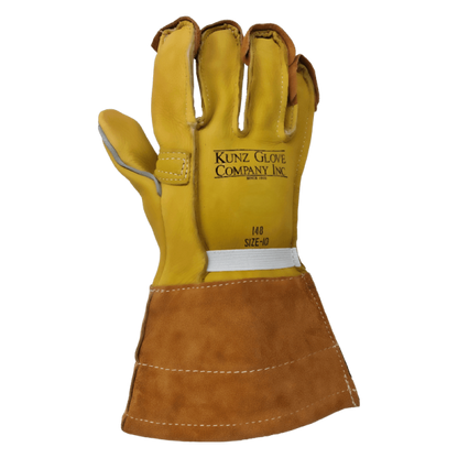 Kunz Slip On Buckskin Work Gloves Linemen Leather Gloves 400