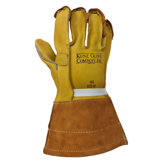 Kunz Slip On Buckskin Work Gloves Linemen Leather Gloves 400