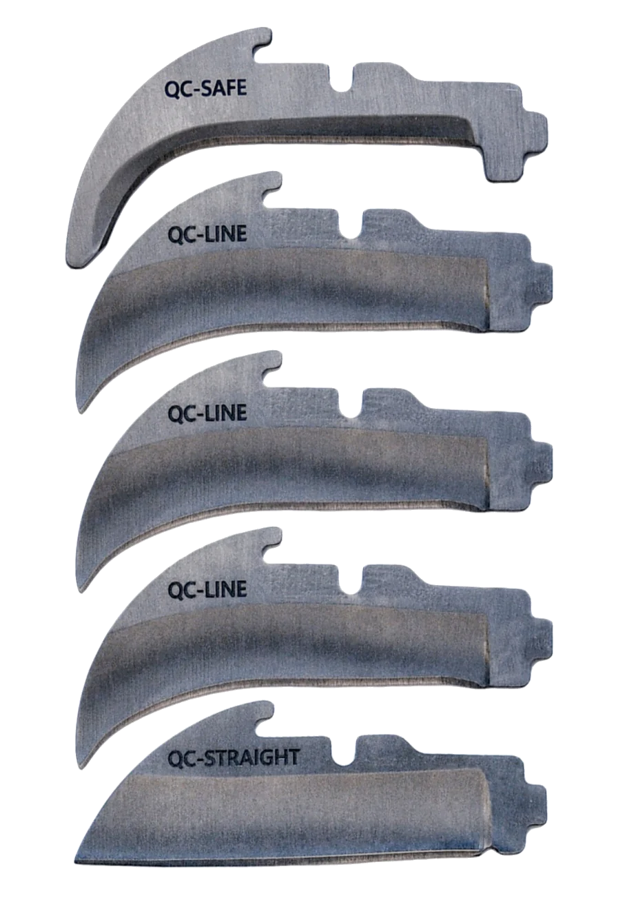 MADI Lockback Quick-Change Assorted 5pc Blade Pack - Lineman Pointed (3), Straight (1), & Safety (1) - LB-QC5PK