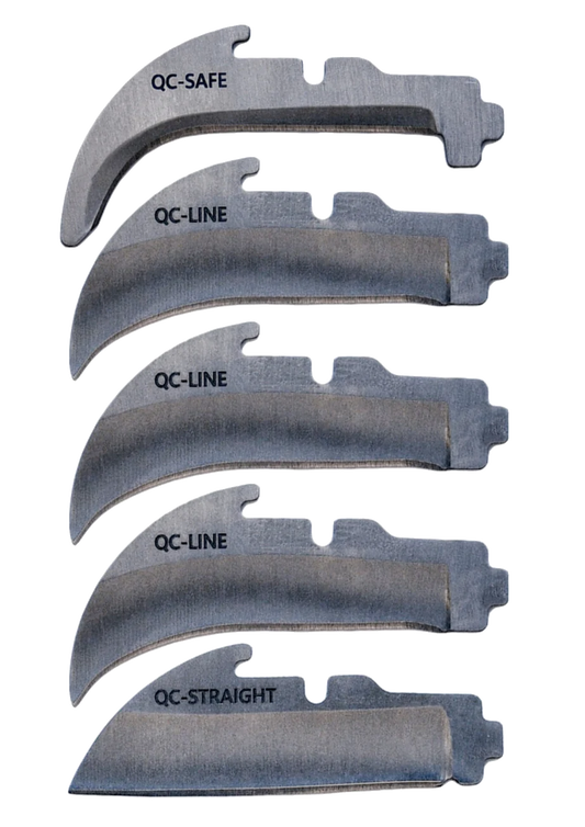 MADI Lockback Quick-Change Assorted 5pc Blade Pack - Lineman Pointed (3), Straight (1), & Safety (1) - LB-QC5PK