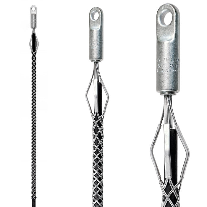 Cable Pulling Grips Overhead - Double Weave with Hardened Steel Rotating Eye