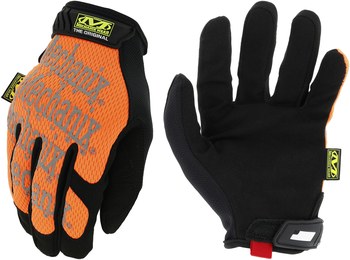 Mechanics Gloves, M, Hi-Vis Orange, Synthetic Leather, Spandex  - SMG-99-009