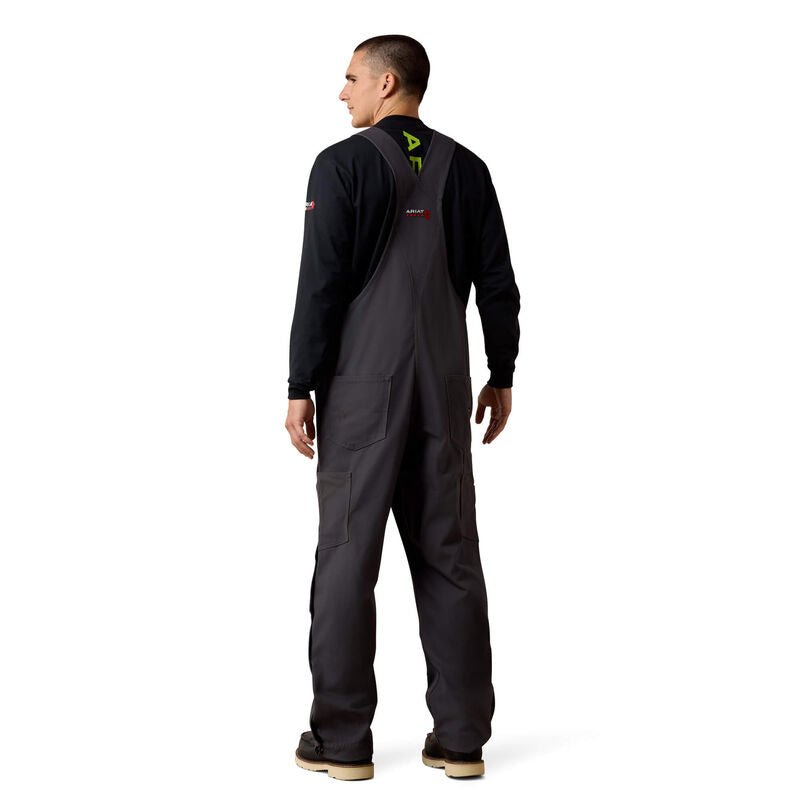 Ariat Mens FR Canvas Iron Grey/Navy Workwear Bibs
