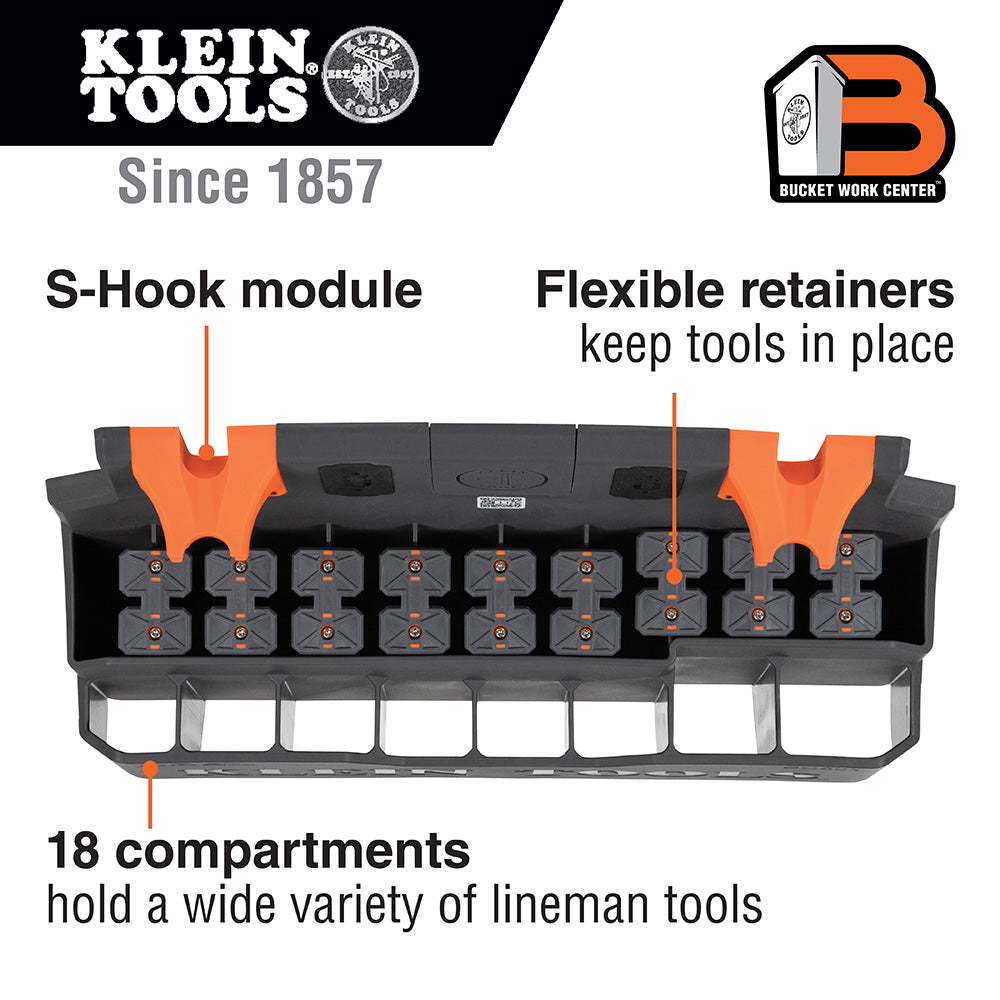Klein Hard Tool S-Hook Storage Module 18 Compartments